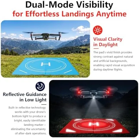 The Night Reflective Drone Landing Pad, Foldable Quick-Fold Heavy-Duty Double-Sided Launch in real use