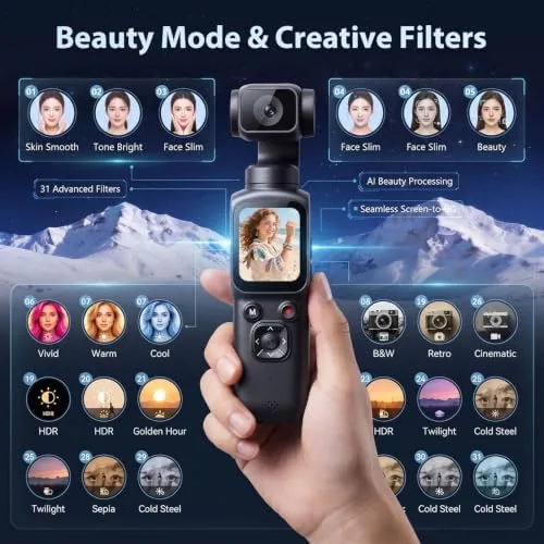 Another view of the 4K Vlogging Camera, Handheld Pocket Camera for YouTube, Gimbal Digital