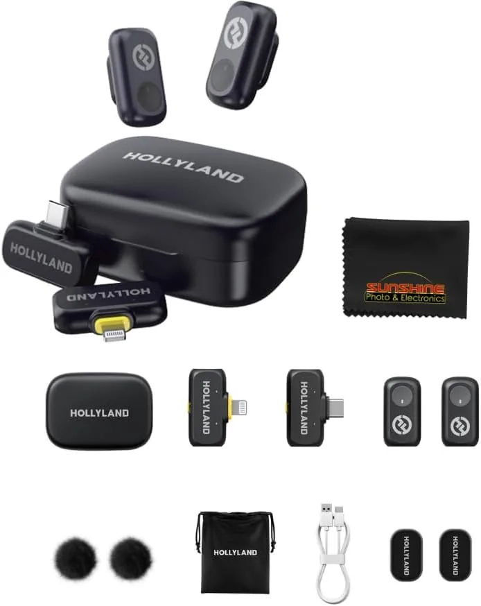 Overview of the Hollyland Lark A1 Combo 2-Person Wireless Microphone System with USB-C