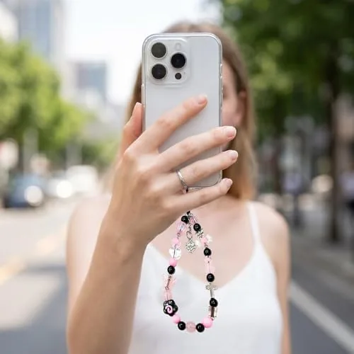 The 6Pcs Phone Charms with Rhinestone Bow, Beaded Bracelet Style, Kawaii compared in context