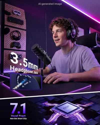 Another view of the Streaming Microphone for Discord, RGB Mic for PC | Supercardioid