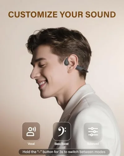 Close look at the New Bone Conduction Headphones Bluetooth 6.0, Open Ear Earbuds with build quality
