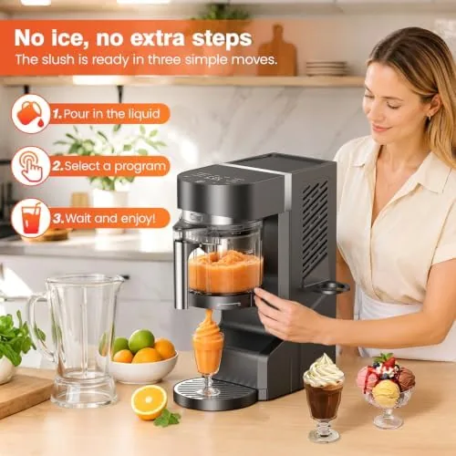 The Slushie Machine for Home, Ice Cream Maker, 30OZ, Light Gray in real use