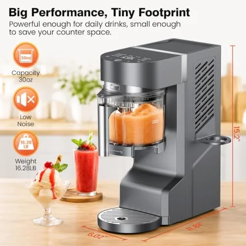 Another view of the Slushie Machine for Home, Ice Cream Maker, 30OZ, Light Gray