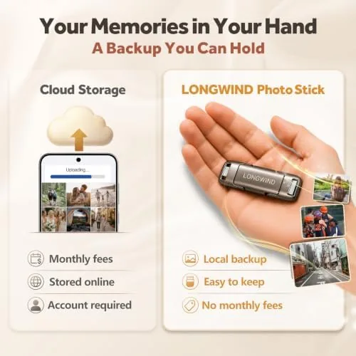 The Photo Stick,512GB Flash Drive for Phone Photo Storage | Live compared in context