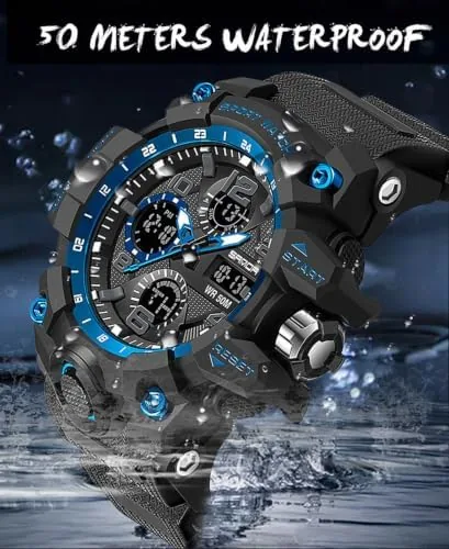The Waterproof Sports Watches for Men with Night Light, Dual Display in real use