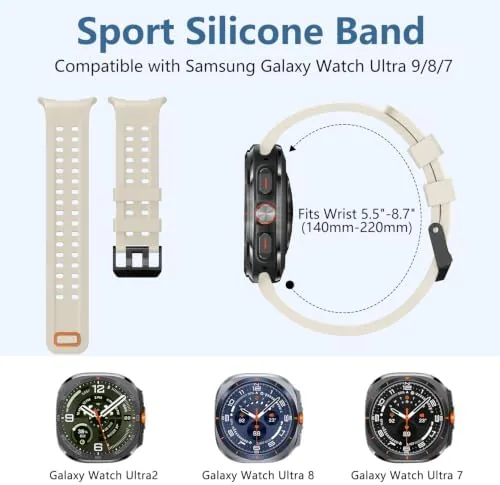 The Sport Band Compatible with Samsung Galaxy Watch Ultra 9/8/7 Bands compared in context