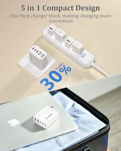 Another view of the 100W 5-Port USB C Charging Blocks for iPhone 17 Charger