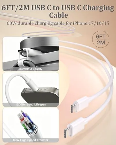 The 100W 5-Port USB C Charging Blocks for iPhone 17 Charger compared in context