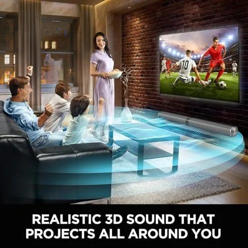 Another view of the Sound Bar for Smart TV, 80W Soundbar with Bluetooth/ARC/Opt/AUX Connect