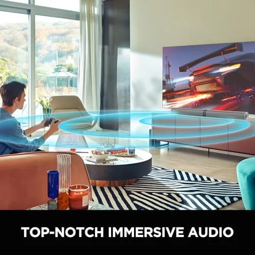 The Sound Bar for Smart TV, 80W Soundbar with Bluetooth/ARC/Opt/AUX Connect compared in context