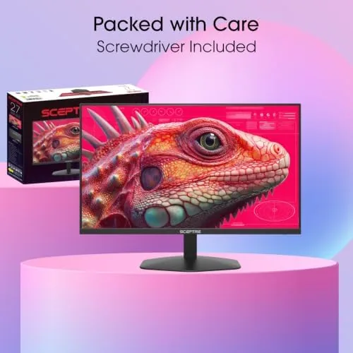 Rear of the monitor showing the VESA mount and ports