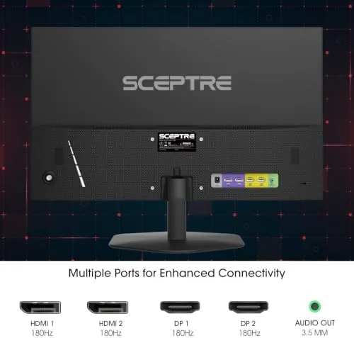 Side view of the monitor showing the stand and thin bezel profile