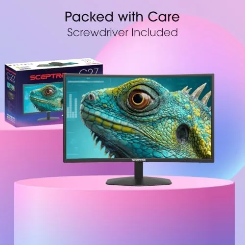 back of the Sceptre monitor showing DisplayPort and HDMI inputs