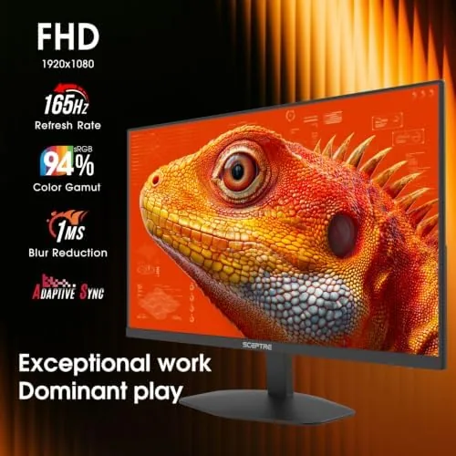 Detail shot of the New! Sceptre 24-inch Prime Gaming Monitor DisplayPort x2 165Hz HDMI features