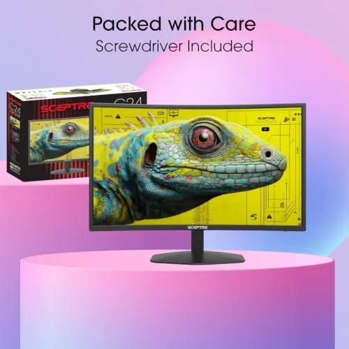 Close look at the New! Sceptre Curved 24-inch Prime Gaming Monitor 1080p 1500R 1ms build quality