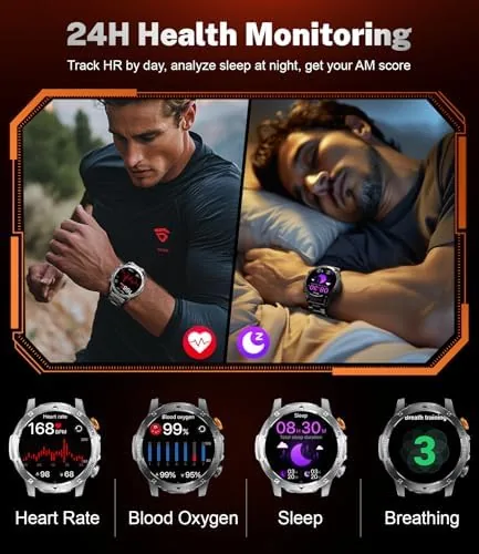 Testing the Smart Watch for Men with 1000mAh Battery/Flashlight, 1.75'' Military Smartwatch over two weeks