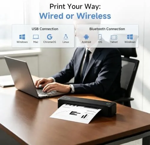 Close look at the A8 Portable Thermal Printer, Wireless Bluetooth Inkless Printer for Travel build quality