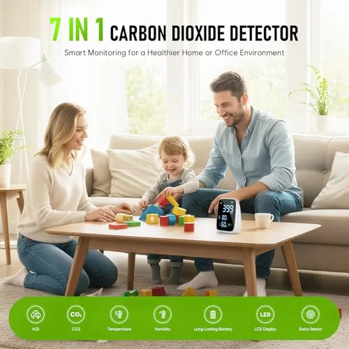 Close look at the 5-in-1 CO2 Carbon Dioxide Detector, Dienmern Portable Air Quality Monitor build quality
