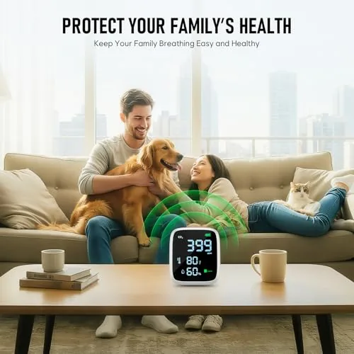 Another view of the 5-in-1 CO2 Carbon Dioxide Detector, Dienmern Portable Air Quality Monitor