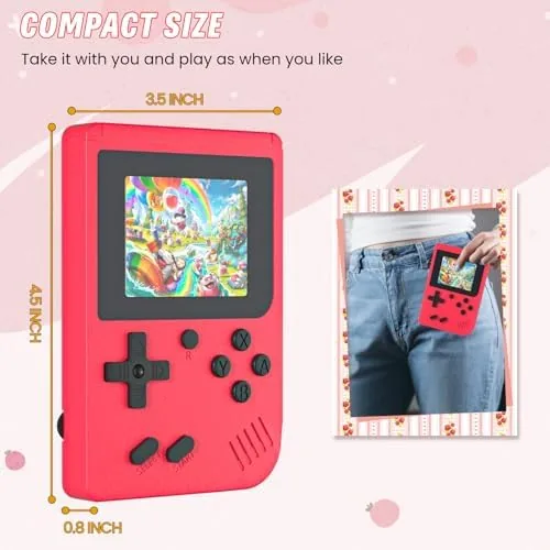 A child playing a platformer on the red console