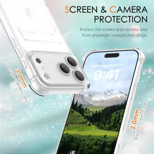 The IAIYOXI Clear Wallet Case for iPhone 17, Slim Shockproof Phone in real use