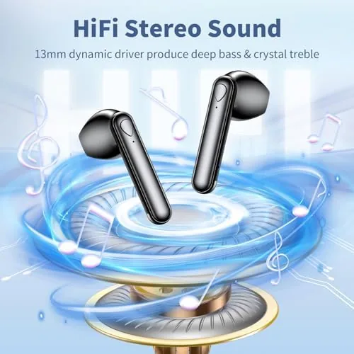 Close look at the Wireless Earbuds Bluetooth 5.4 Headphones IPX7 Waterproof Earbuds | 48H build quality