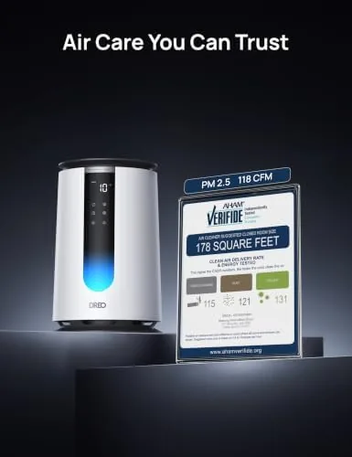 Close look at the DREO Smart HEPA Air Purifier for Home, AHAM VERIFIDE Air build quality