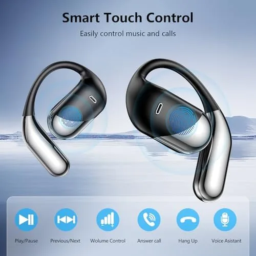 The Open Ear Bone Conduction Headphones，,Over Ear Earbuds with Ergonomic Earhook,Bluetooth in real use