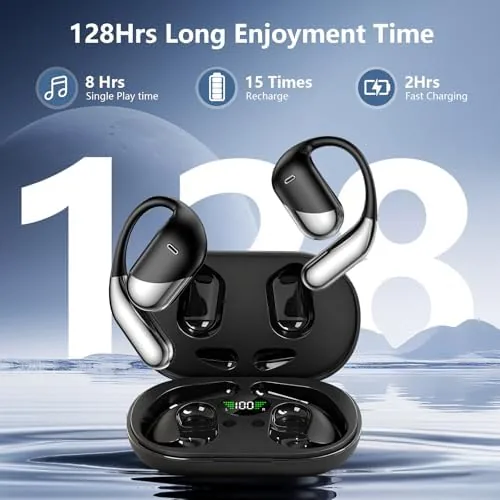 Another view of the Open Ear Bone Conduction Headphones，,Over Ear Earbuds with Ergonomic Earhook,Bluetooth