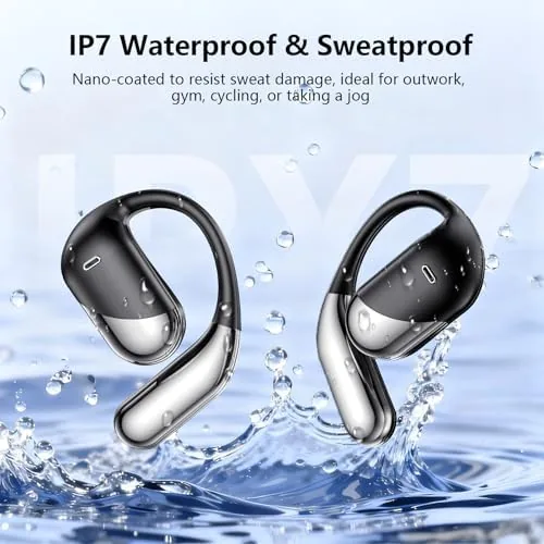 The Open Ear Bone Conduction Headphones，,Over Ear Earbuds with Ergonomic Earhook,Bluetooth compared in context