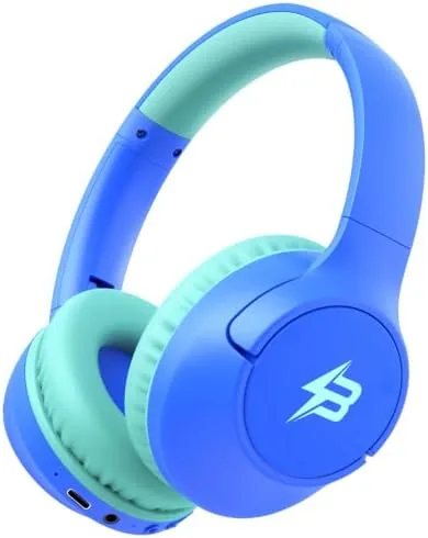 Overview of the Kids Bluetooth Headphones, 85H Playtime for Toddler Boys (Azure No