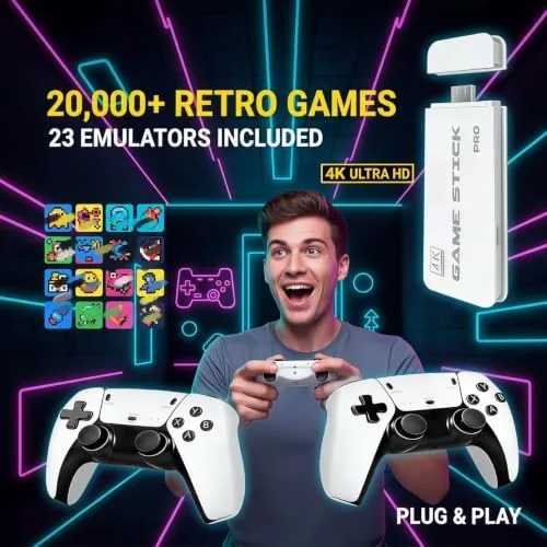 The game selection menu showing games organized by category on the television screen