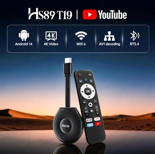 Close look at the HS89 T19 Android 14.0 TV Stick,4GB RAM 32GB ROM with build quality