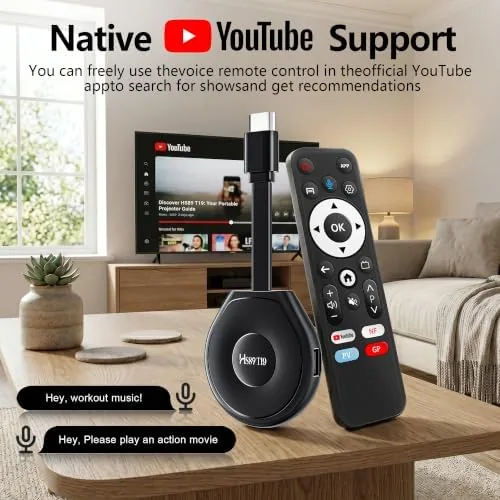 Another view of the HS89 T19 Android 14.0 TV Stick,4GB RAM 32GB ROM with