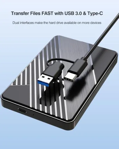 The 500G External Hard Drive,USB 3.0 and USB-C Storage Expansion Mobile in real use