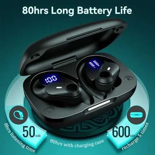 Another view of the Active Noise Cancelling Ear Buds Wireless Earbuds 80H Playtime Bluetooth
