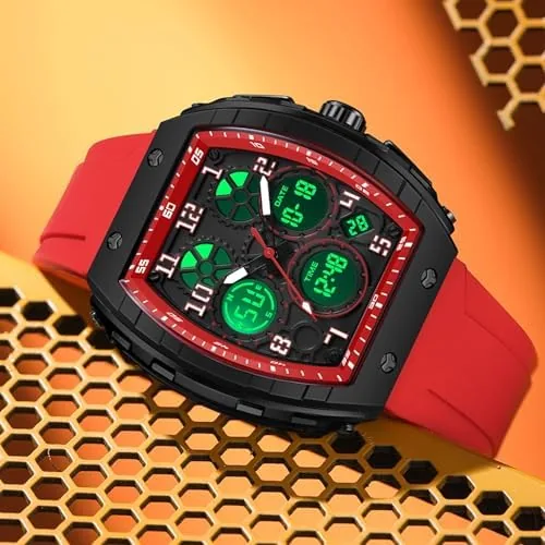 Close look at the findtime Watches for Men Relojes para Hombres Wristwatch with Digital build quality