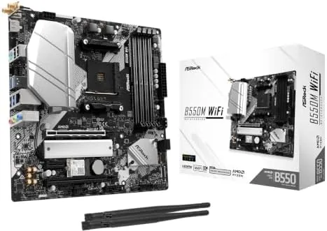 ASRock B550M WiFi micro-ATX motherboard on an anti-static mat