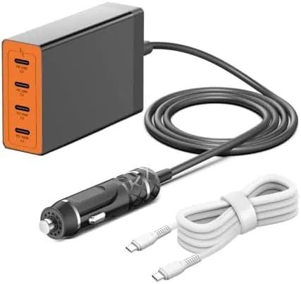 160W Fast USB-C Car Charger Multiple Ports GaN Portable ​Car Charging Station 10FT Cable Review: Tested and Rated
