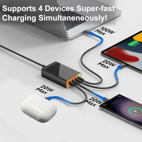 Close look at the 160W Fast USB-C Car Charger Multiple Ports GaN Portable ​Car build quality