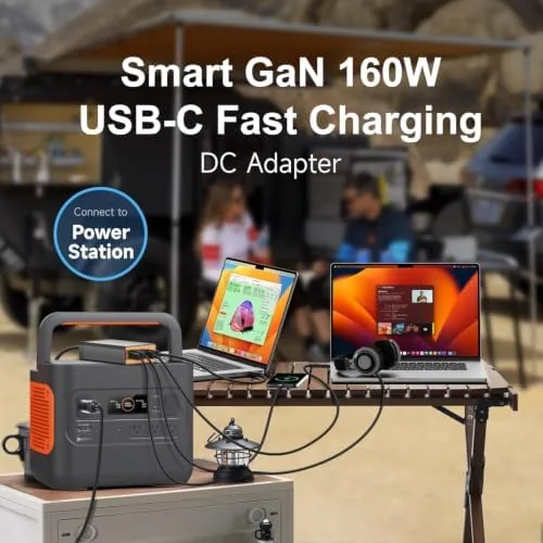 Detail shot of the 160W Fast USB-C Car Charger Multiple Ports GaN Portable ​Car features