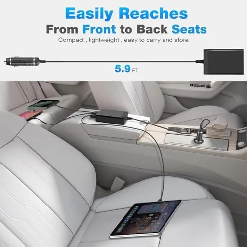 The 160W Fast USB-C Car Charger Multiple Ports GaN Portable ​Car in real use