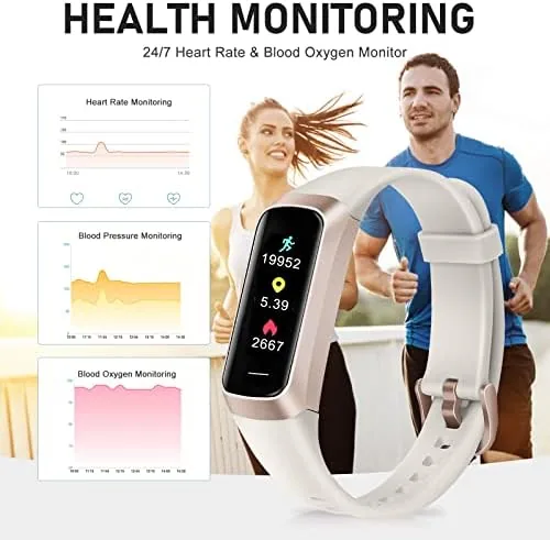 The watch displaying a heart rate reading on the AMOLED screen