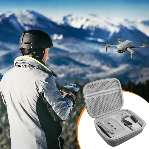 The drone being removed from the case at a launch site