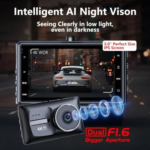 The X18 4K Dash Cam Front and Rear, 4K+1080P Dual STARVIS in real use