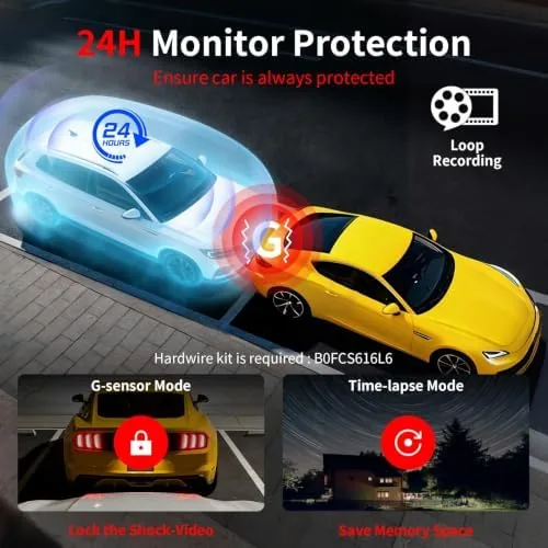 The X18 4K Dash Cam Front and Rear, 4K+1080P Dual STARVIS compared in context