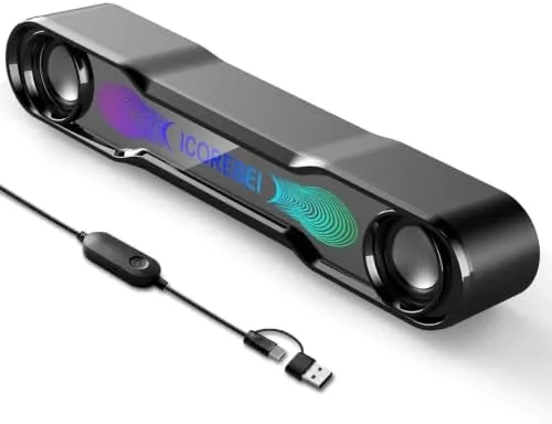 Overview of the Computer Speakers for Desktop PC, Bluetooth Soundbar with Deep Bass