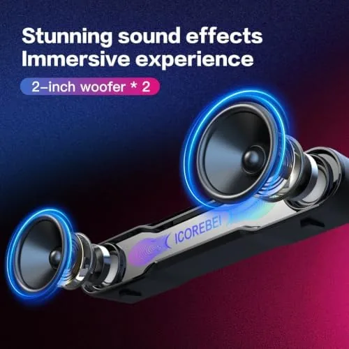 The Computer Speakers for Desktop PC, Bluetooth Soundbar with Deep Bass in real use