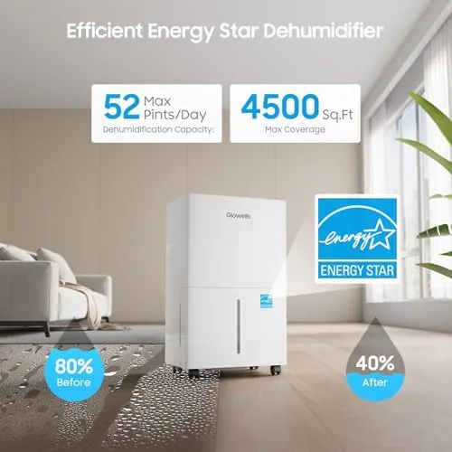 Close look at the 4500 Sq.ft Energy Star Dehumidifier for Home Basement, 52 Pints build quality